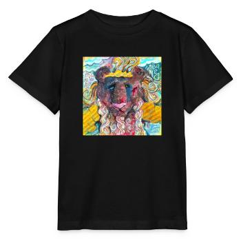Lion guerrier - T-shirt bio MINI CREATOR Stanley/Stella Enfant - noir - Devant - Mikhail (115cm)
