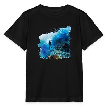 Vol à voile en apesanteur pendant la plongée - T-shirt bio MINI CREATOR Stanley/Stella Enfant - noir - Devant - Mikhail (115cm)