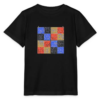 Laby Square 2 (Farbversion) - Stanley/Stella Kinder T-Shirt MINI CREATOR  - Schwarz - Vorne - Mikhail (115cm)