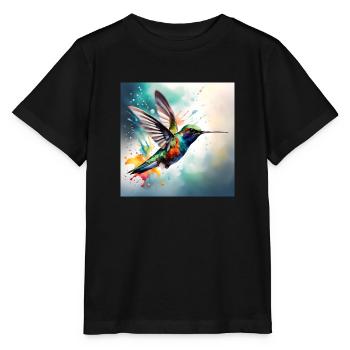 Kolibri farbig - Stanley/Stella Kinder T-Shirt MINI CREATOR  - Schwarz - Vorne - Mikhail (115cm)
