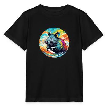 Ratte runder Batch - Stanley/Stella Kinder T-Shirt MINI CREATOR  - Schwarz - Vorne - Mikhail (115cm)