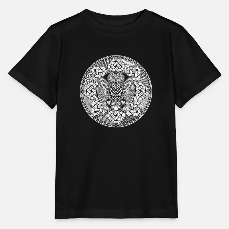Eule Wikinger - Stanley/Stella Kinder T-Shirt MINI CREATOR - Schwarz