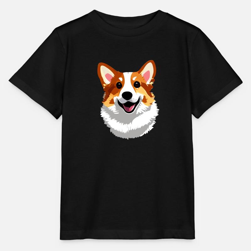 Mignon corgi heureux - T-shirt bio MINI CREATOR Stanley/Stella Enfant - noir