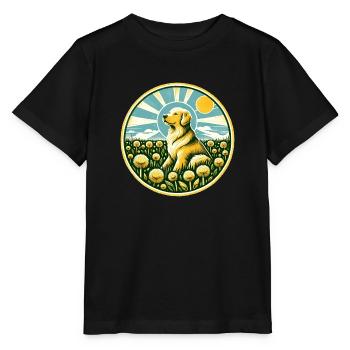 Golden retriever - T-shirt bio MINI CREATOR Stanley/Stella Enfant - noir - Devant - Mikhail (115cm)