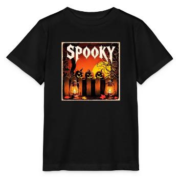 gruselige Halloween-Kürbisse und Laternen - Stanley/Stella Kinder T-Shirt MINI CREATOR  - Schwarz - Vorne - Mikhail (115cm)