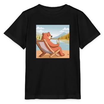 Gönn dir ne Auszeit - Stanley/Stella Kinder T-Shirt MINI CREATOR  - Schwarz - Vorne - Mikhail (115cm)
