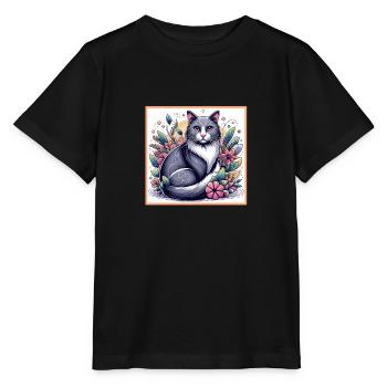 Domestic Cat Gifts - Stanley/Stella MINI CREATOR Kids’ T-Shirt - black - Front - Mikhail (115cm)