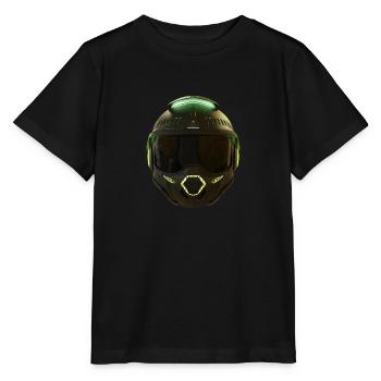 Schlanker futuristischer Helm - Stanley/Stella Kinder T-Shirt MINI CREATOR  - Schwarz - Vorne - Mikhail (115cm)
