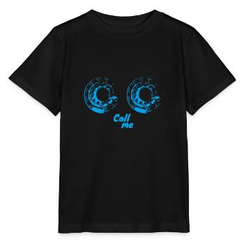 Téléphone romantique - version bleue - T-shirt bio MINI CREATOR Stanley/Stella Enfant - noir - Devant - Mikhail (115cm)
