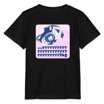 Téléphone rétro - « Rrrrrrring » - T-shirt bio MINI CREATOR Stanley/Stella Enfant - noir - Devant - Mikhail (115cm)