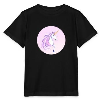 Skurrile Einhorn Fantasy Illustration - Stanley/Stella Kinder T-Shirt MINI CREATOR  - Schwarz - Vorne - Mikhail (115cm)