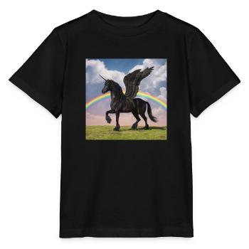 Black Alicorn - Stanley/Stella MINI CREATOR Kids’ T-Shirt - black - Front - Mikhail (115cm)