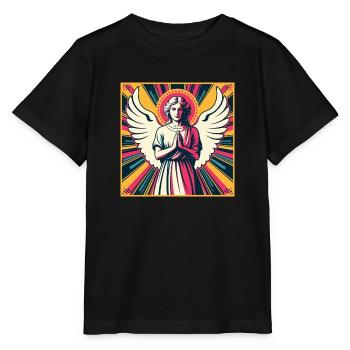Schutzengel Pop-Art - Stanley/Stella Kinder T-Shirt MINI CREATOR  - Schwarz - Vorne - Mikhail (115cm)