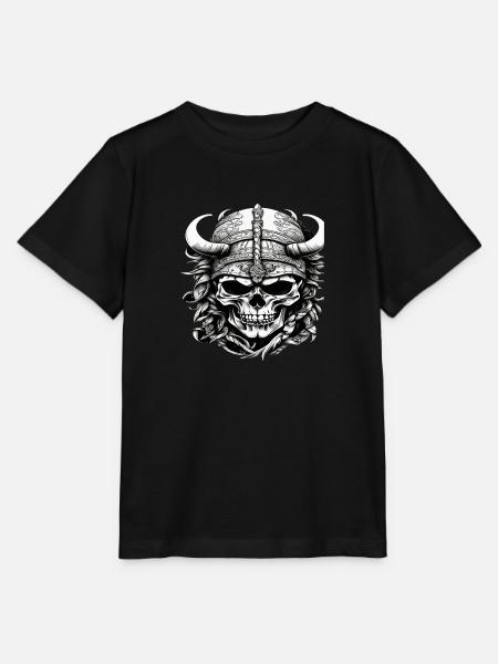 Wikinger Schädel - Stanley/Stella Kinder T-Shirt MINI CREATOR  - Schwarz