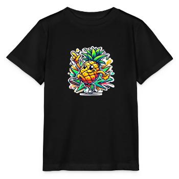 cheerful pineapple - Stanley/Stella MINI CREATOR Kids’ T-Shirt - black - Front - Mikhail (115cm)