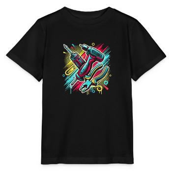 Outil d’artisan - T-shirt bio MINI CREATOR Stanley/Stella Enfant - noir - Devant - Mikhail (115cm)
