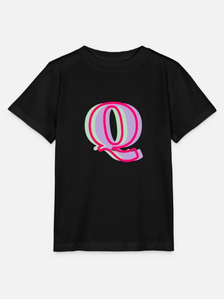 Mehrfarbiger Buchstabe q - Stanley/Stella Kinder T-Shirt MINI CREATOR - Schwarz