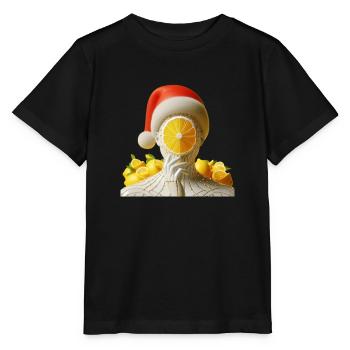 Cyber Santa Zitrone - Stanley/Stella Kinder T-Shirt MINI CREATOR  - Schwarz - Vorne - Mikhail (115cm)