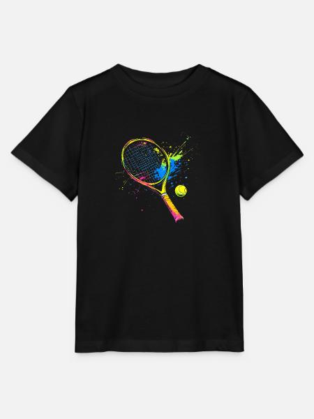 Buntes Tennis Tennisschläger - Stanley/Stella Kinder T-Shirt MINI CREATOR  - Schwarz