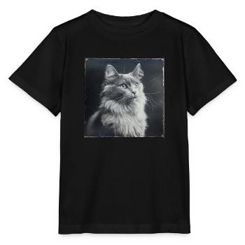 Animaux Noirs - Chat Antique - T-shirt bio MINI CREATOR Stanley/Stella Enfant - noir - Devant - Mikhail (115cm)