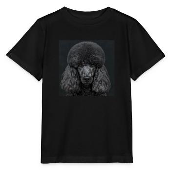 Animaux noirs - Caniche noir - T-shirt bio MINI CREATOR Stanley/Stella Enfant - noir - Devant - Mikhail (115cm)