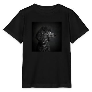 Animaux noirs - Caniche noir - T-shirt bio MINI CREATOR Stanley/Stella Enfant - noir - Devant - Mikhail (115cm)