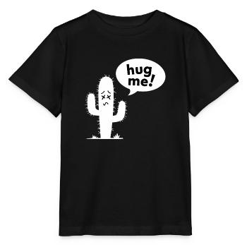 Fais-moi un câlin! - Cactus drôle - T-shirt bio MINI CREATOR Stanley/Stella Enfant - noir - Devant - Mikhail (115cm)