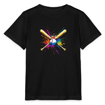 Baseball Bat Multicolored - Stanley/Stella MINI CREATOR Kids’ T-Shirt - black - Front - Mikhail (115cm)