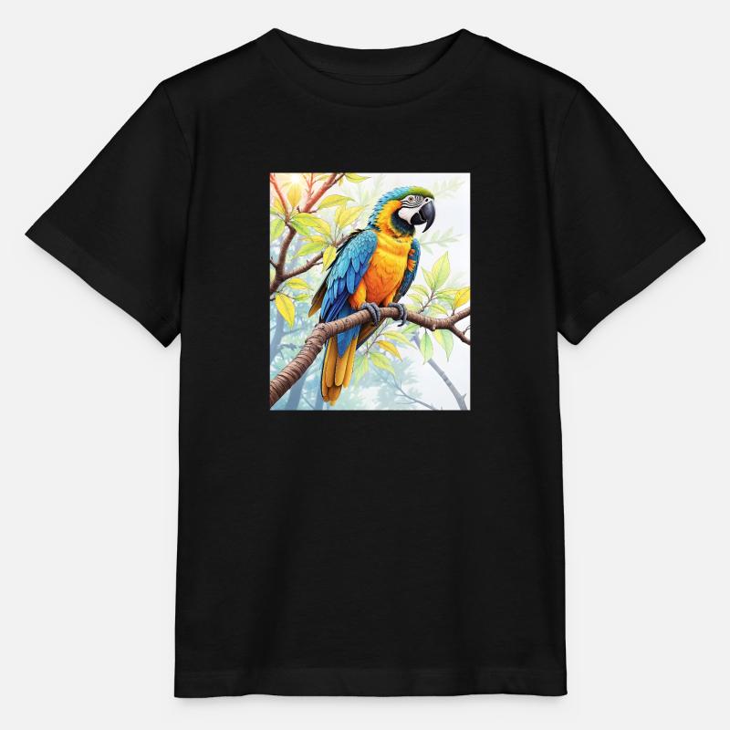 Perroquet dans la nature - T-shirt bio MINI CREATOR Stanley/Stella Enfant - noir