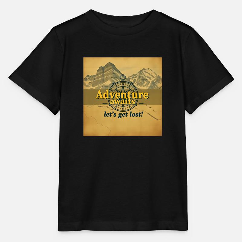 L’aventure vous attend Vintage Map Travel Explorer - T-shirt bio MINI CREATOR Stanley/Stella Enfant - noir