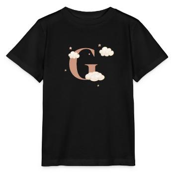 Buchstabe g bewölkt Sterne - Stanley/Stella Kinder T-Shirt MINI CREATOR  - Schwarz - Vorne - Mikhail (115cm)