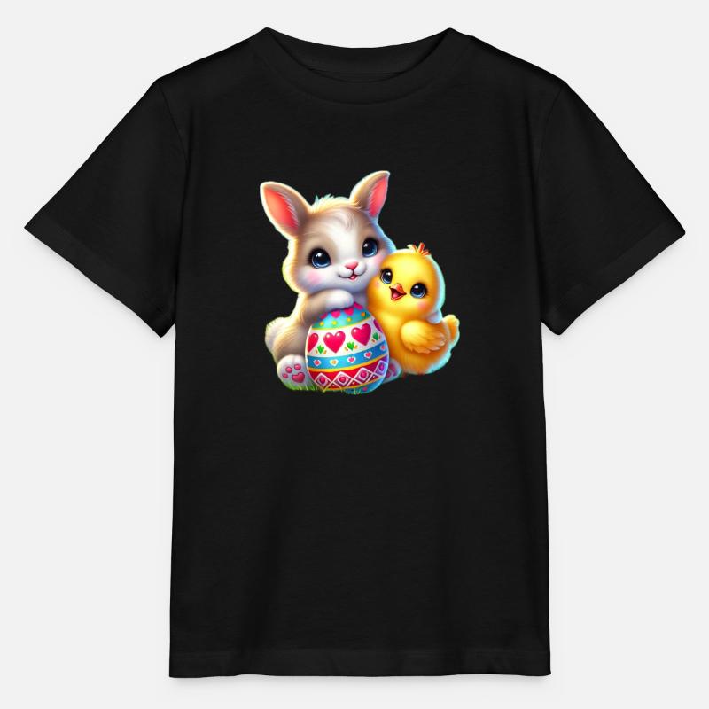 Oeuf de poussin de lapin de Pâques - T-shirt bio MINI CREATOR Stanley/Stella Enfant - noir