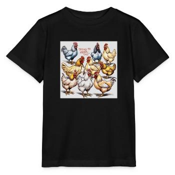 Chickens "Trying to Hendl this" - Stanley/Stella MINI CREATOR Kids’ T-Shirt - black - Front - Mikhail (115cm)