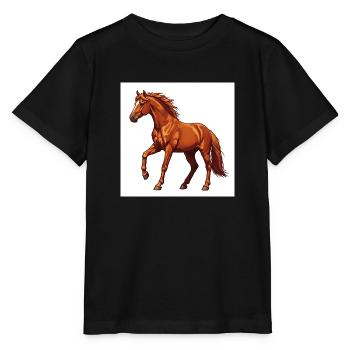 Le cheval : un animal noble - T-shirt bio MINI CREATOR Stanley/Stella Enfant - noir - Devant - Mikhail (115cm)