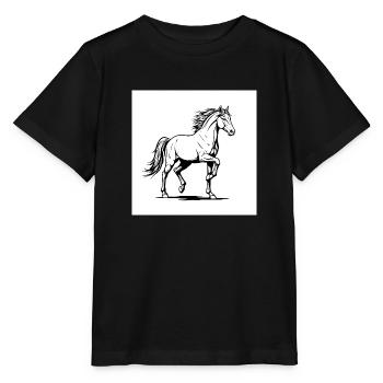 La fascination des sports équestres : élégance et puissance - T-shirt bio MINI CREATOR Stanley/Stella Enfant - noir - Devant - Mikhail (115cm)