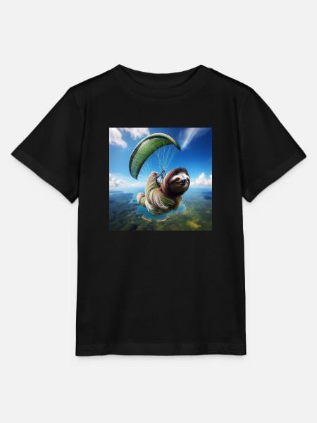 Faultier Wanderer Paragliding - Stanley/Stella Kinder T-Shirt MINI CREATOR - Schwarz