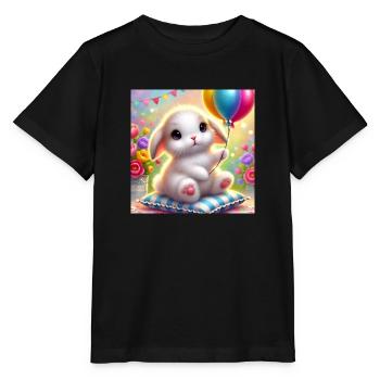 Niedlicher Hasen-Geburtstag - Bunt und fröhlich - Stanley/Stella Kinder T-Shirt MINI CREATOR  - Schwarz - Vorne - Mikhail (115cm)