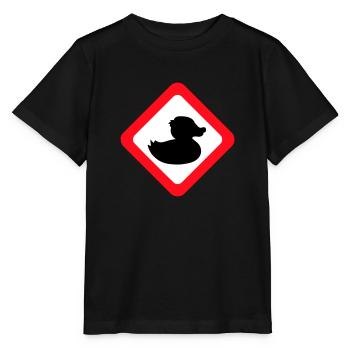 Canard Panneau Avertissement Attention Danger Prudence - T-shirt bio MINI CREATOR Stanley/Stella Enfant - noir - Devant - Mikhail (115cm)