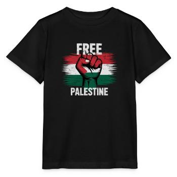 Free Palestine - T-shirt bio MINI CREATOR Stanley/Stella Enfant - noir - Devant - Mikhail (115cm)
