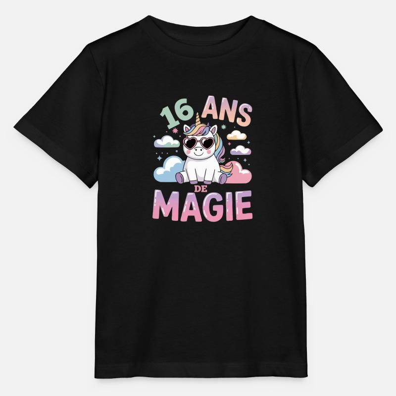16 ans de magie - T-shirt bio MINI CREATOR Stanley/Stella Enfant - noir