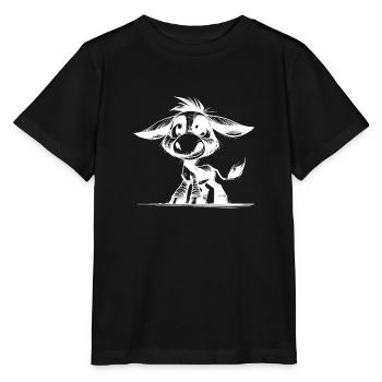 Câlin bébé âne dessin au crayon drôle - T-shirt bio MINI CREATOR Stanley/Stella Enfant - noir - Devant - Mikhail (115cm)