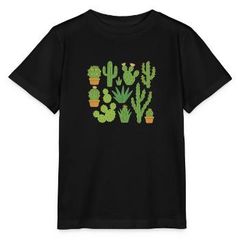 Verschiedene Kakteenarten - Stanley/Stella Kinder T-Shirt MINI CREATOR  - Schwarz - Vorne - Mikhail (115cm)
