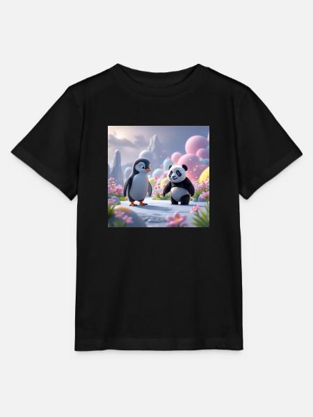 BÄR UND PINGUIN - Stanley/Stella Kinder T-Shirt MINI CREATOR - Schwarz