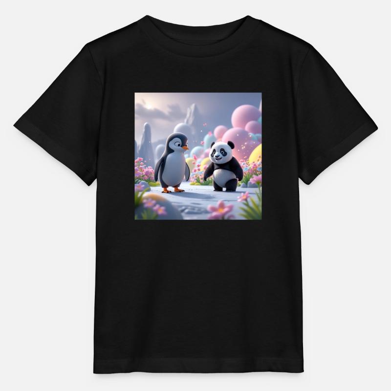 L’OURS ET LE PINGOUIN - T-shirt bio MINI CREATOR Stanley/Stella Enfant - noir