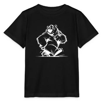 Ours câlin une étoile dans la chambre des enfants - T-shirt bio MINI CREATOR Stanley/Stella Enfant - noir - Devant - Mikhail (115cm)