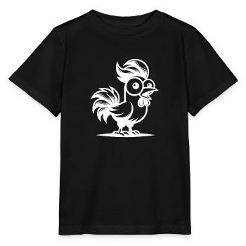 Funny cartoon with rock haircut - Stanley/Stella MINI CREATOR Kids’ T-Shirt - black - Front - Mikhail (115cm)
