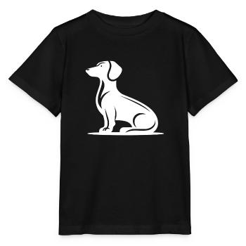 Simple Dog Motif Hunting Dog Silhouette - Stanley/Stella MINI CREATOR Kids’ T-Shirt - black - Front - Mikhail (115cm)
