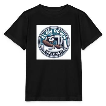 Faultier Wandering Truck Fahrer - Stanley/Stella Kinder T-Shirt MINI CREATOR  - Schwarz - Vorne - Mikhail (115cm)