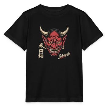 Masque japonais - T-shirt bio MINI CREATOR Stanley/Stella Enfant - noir - Devant - Mikhail (115cm)