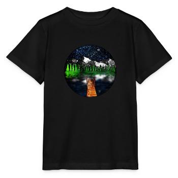 Cosmic Lake Scene - Stanley/Stella MINI CREATOR Kids’ T-Shirt - black - Front - Mikhail (115cm)